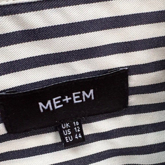 ME+EM Navy and Soft White Striped Maxi Shirt Dress - Picture 6 of 8